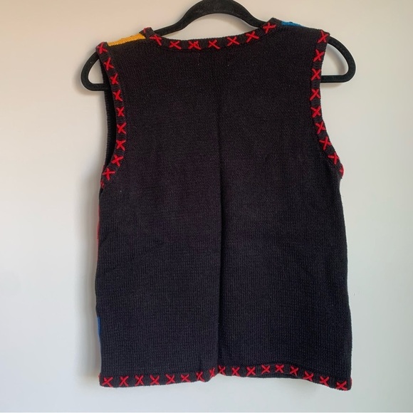 VIntage Basic Editions Holiday Christmas Patchwork Sweater Vest - Picture 4 of 7